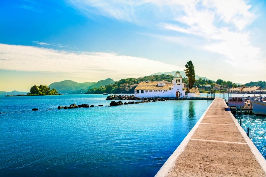Scenic photo of Pontikonisi of Corfu Island in Greece